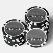 Zwarte en witte pokerfiches, boten pokerchips (Opstapeling)