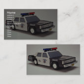 Zwarte en witte politiewagen visitekaartje (Voorkant / Achterkant)