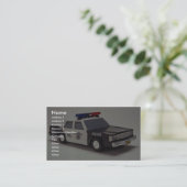 Zwarte en witte politiewagen visitekaartje (Staand voorkant)