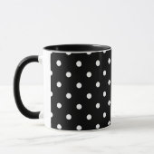 "Zwarte en Witte Polka Dot" Mok (Links)