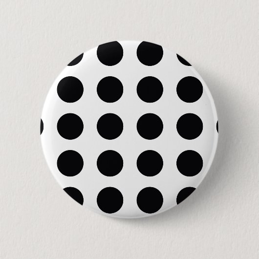 zwarte en witte polkadodroom ronde button 5,7 cm (Voorkant)