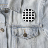zwarte en witte polkadodroom ronde button 5,7 cm (In situ)
