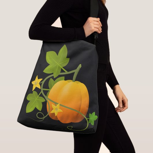 Zwarte en witte pompoen crossbody tas (Dichtbij)