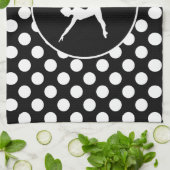 Zwarte en witte pooldots; ballet theedoek (Gevouwen)