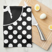 Zwarte en witte pooldots; ballet theedoek (Quarter Fold)