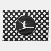 Zwarte en witte pooldots; ballet theedoek (Horizontaal)
