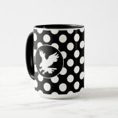 zwarte en witte pooldots; Eagle Mok (Voorkant links)