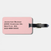  zwarte en witte pooldots met Flamingo Bagagelabel (Achterkant horizontaal)