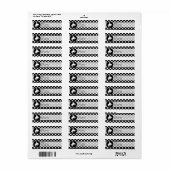 Zwarte en witte pooldots; Rodeo Cowboy Etiket (Full Sheet)