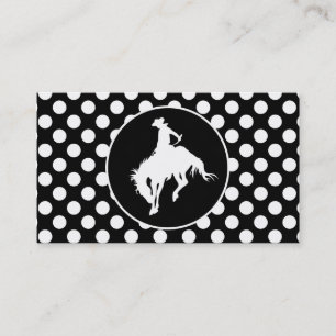 Zwarte en witte pooldots; Rodeo Cowboy Visitekaartje