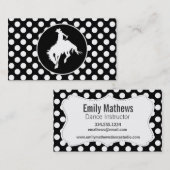 Zwarte en witte pooldots; Rodeo Cowboy Visitekaartje (Voorkant / Achterkant)