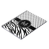 Zwarte en witte poolpunten en Zebra Print Notitieboek (Linkerzijde)