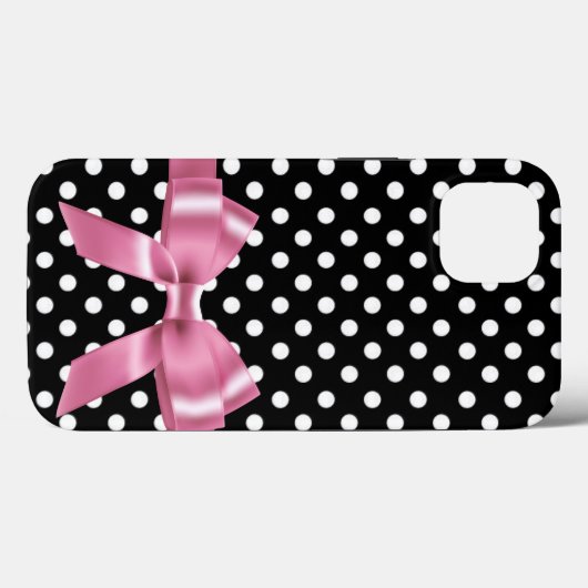 Zwarte en witte poolpunten - roze boog Case-Mate iPhone case (Achterkant (horizontaal))