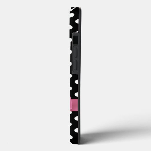 Zwarte en witte poolpunten - roze boog Case-Mate iPhone case (Achterkant / Links)