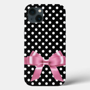 Zwarte en witte poolpunten - roze boog Case-Mate iPhone case