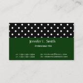 zwarte en witte poolvlekken groene business ca visitekaartje (Achterkant)
