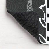 Zwarte en witte poolwand, Stippen; Parijs Muismat (Hoek)