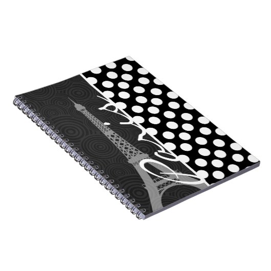 Zwarte en witte poolwand, Stippen; Parijs Notitieboek (Rechterzijde)