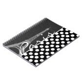 Zwarte en witte poolwand, Stippen; Parijs Notitieboek (Linkerzijde)