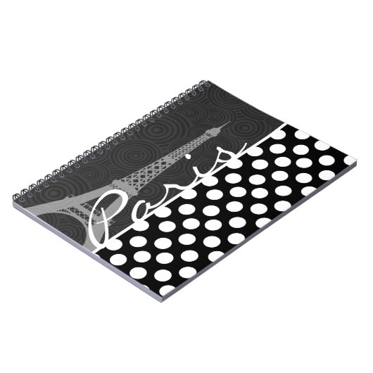 Zwarte en witte poolwand, Stippen; Parijs Notitieboek (Linkerzijde)