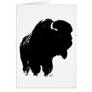 Zwarte en witte Pop Art Bison Buffalo