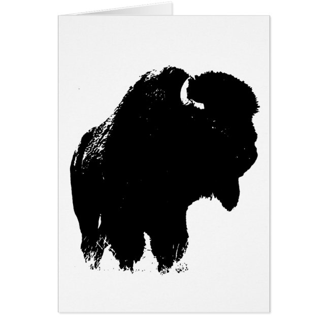 Zwarte en witte Pop Art Bison Buffalo (Voorkant)