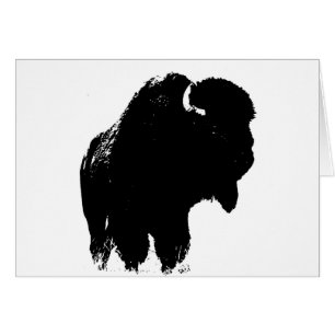 Zwarte en witte Pop Art Bison Buffalo