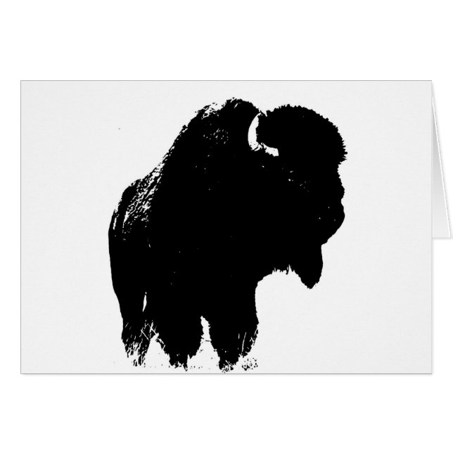 Zwarte en witte Pop Art Bison Buffalo (Voorkant Horizontaal)