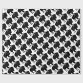 Zwarte en witte Pop Art Bison Buffalo Cadeaupapier (Vlak)
