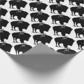 Zwarte en witte Pop Art Bison Buffalo Cadeaupapier (Hoek)