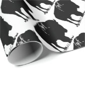 Zwarte en witte Pop Art Bison Buffalo Cadeaupapier (Rol Hoek)