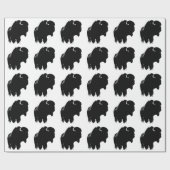 Zwarte en witte Pop Art Bison Buffalo Cadeaupapier (Vlak)