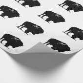 Zwarte en witte Pop Art Bison Buffalo Cadeaupapier (Hoek)
