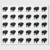 Zwarte en witte Pop Art Bison Buffalo Cadeaupapier (Vlak)