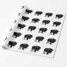 Zwarte en witte Pop Art Bison Buffalo