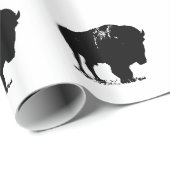 Zwarte en witte Pop Art Bison Buffalo Cadeaupapier (Rol Hoek)