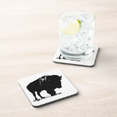 Zwarte en witte Pop Art Bison Buffalo Drankjes Onderzetter (Rechterzijde)