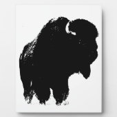 Zwarte en witte Pop Art Bison Buffalo Fotoplaat (Voorkant)