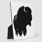 Zwarte en witte Pop Art Bison Buffalo Fotoplaat (Zijkant)