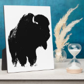 Zwarte en witte Pop Art Bison Buffalo Fotoplaat (Zijkant)