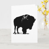 Zwarte en witte Pop Art Bison Buffalo Kaart (Gele Bloem)