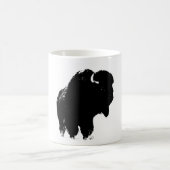 Zwarte en witte Pop Art Bison Buffalo Koffiemok (Center)