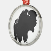 Zwarte en witte Pop Art Bison Buffalo Metalen Ornament (Links)