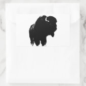 Zwarte en witte Pop Art Bison Buffalo Rechthoekige Sticker (Tas)