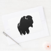 Zwarte en witte Pop Art Bison Buffalo Rechthoekige Sticker (Envelop)