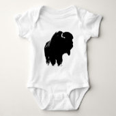 Zwarte en witte Pop Art Bison Buffalo Romper (Voorkant)