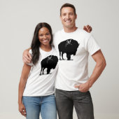Zwarte en witte Pop Art Bison Buffalo T-shirt (Unisex)