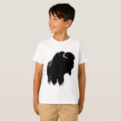 Zwarte en witte Pop Art Bison Buffalo T-shirt (Voorkant volledig)