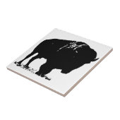 Zwarte en witte Pop Art Bison Buffalo Tegeltje (Zijkant)