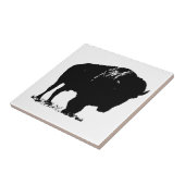 Zwarte en witte Pop Art Bison Buffalo Tegeltje (Zijkant)
